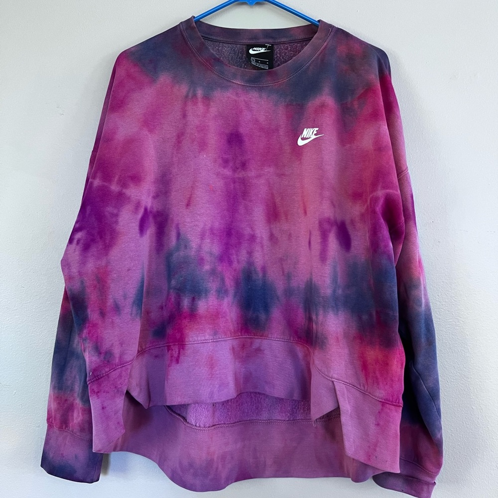 Pink dyed Nike hoodie